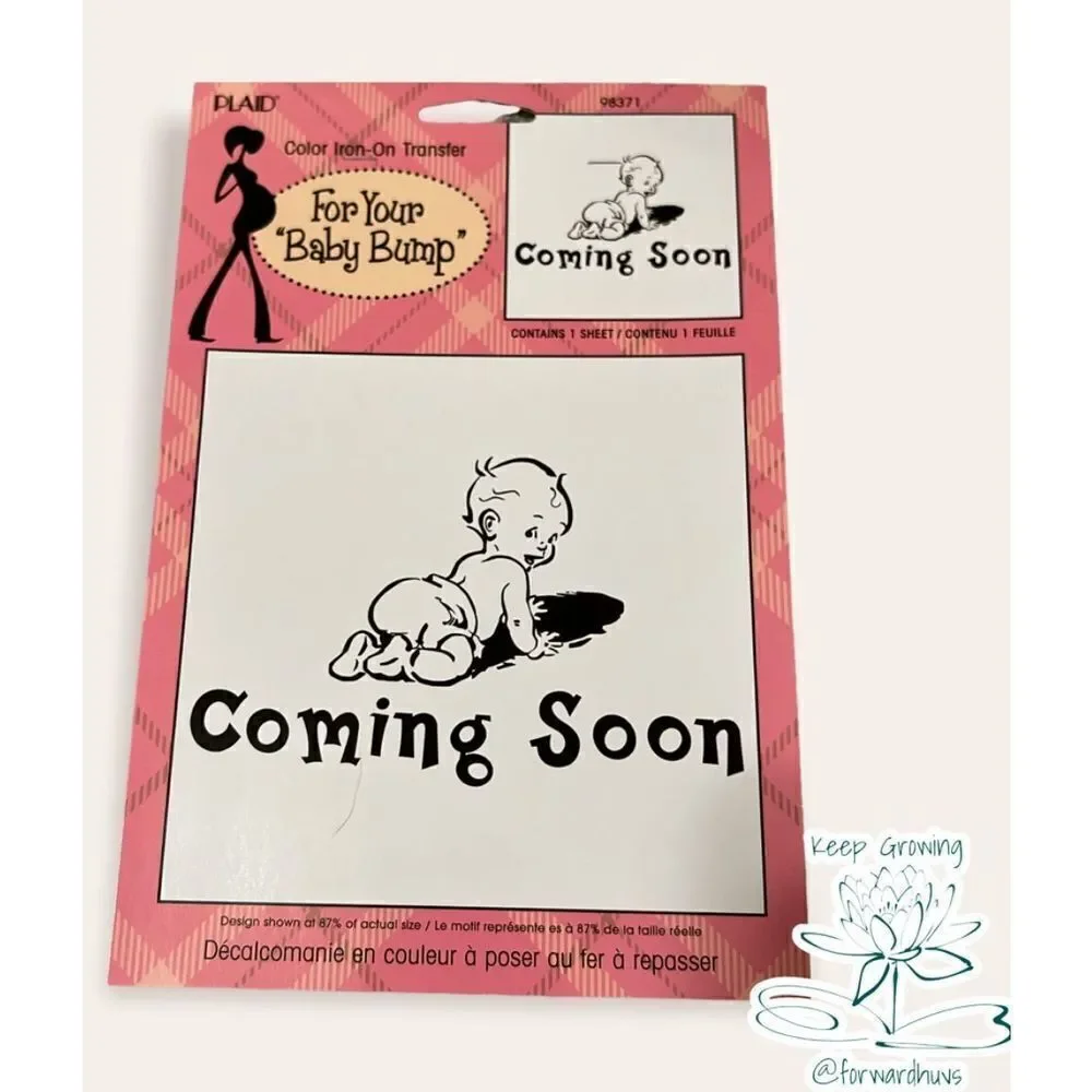 “Coming Soon” Baby Maternity Iron On Transfer
